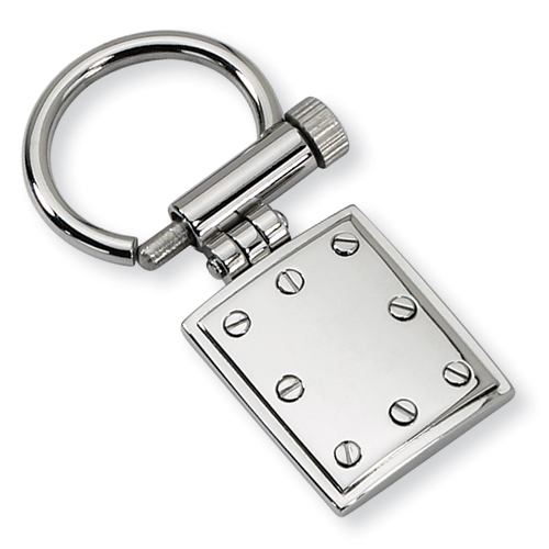 Stainless Steel Engravable Key Chain with Screw Accents