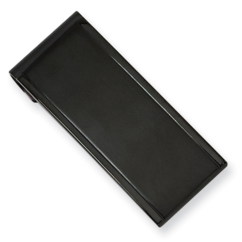 Black Plated Stainless Steel Rectangular Money Clip