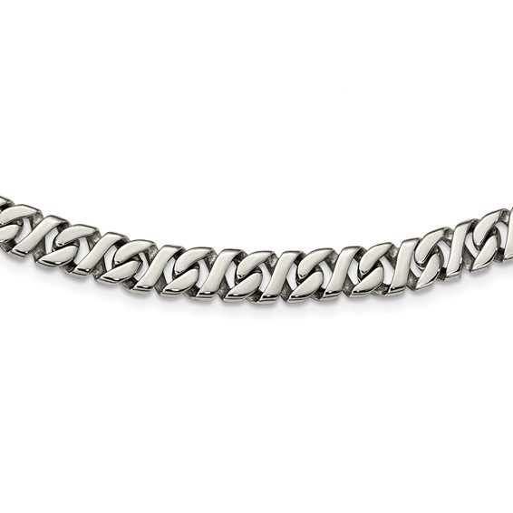Stainless Steel Polished X Link 24in Necklace
