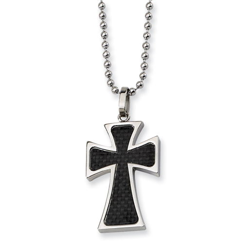 Stainless Steel Maltese Cross 1 1/4in with Bead Chain