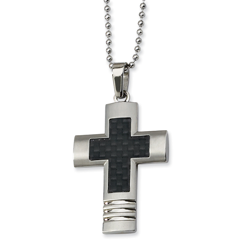 Stainless Steel Cross 1 3/4in with Bead Chain