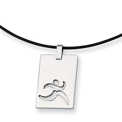 18in Stainless Steel Running Man Necklace