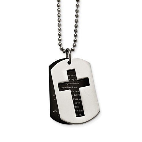 Stainless Steel Men's Lord's Prayer Necklace