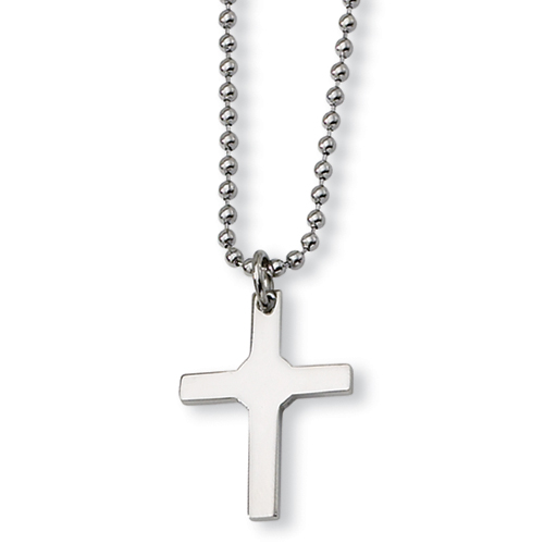 Stainless Steel Cross 1in with Bead Chain
