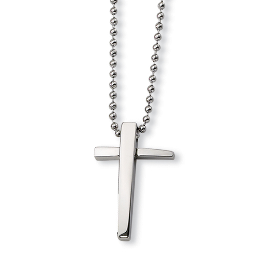 Stainless Steel 1 3/8in Cross with 22in Bead Chain