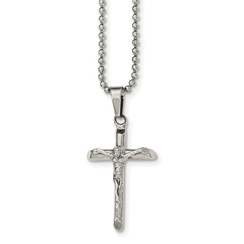 Stainless Steel 1in Crucifix on 20in Bead Chain