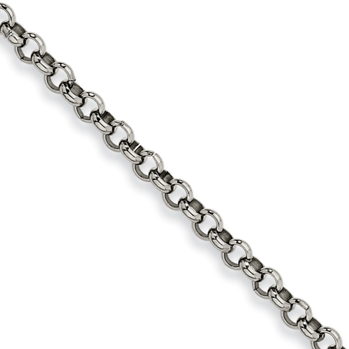 24in Stainless Steel Rolo Chain 6.0mm