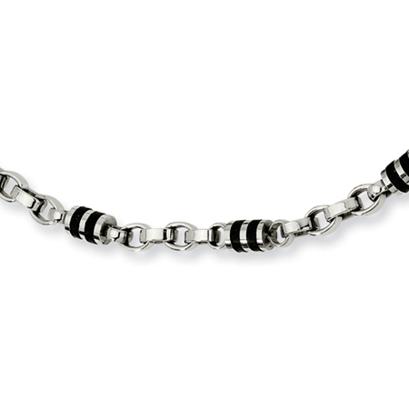 20in Stainless Steel Barrel Link Necklace