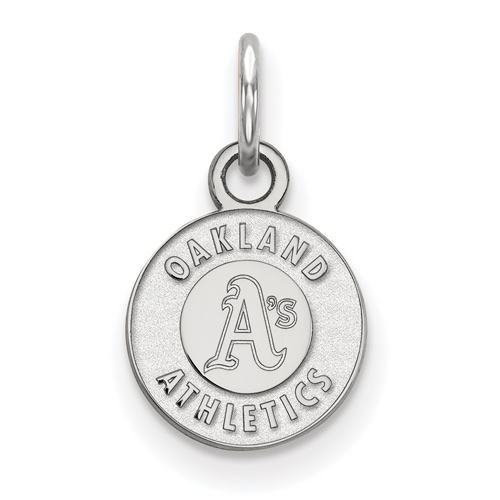 10k White Gold 3/8in Oakland A's Logo Pendant