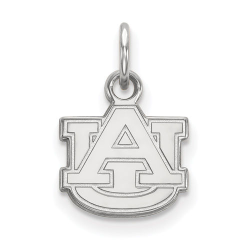 10kt White Gold 3/8in Auburn University AU Pendant