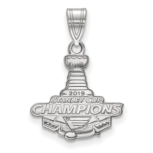 Sterling Silver St. Louis Blues 2019 Stanley Cup Pendant 5/8in