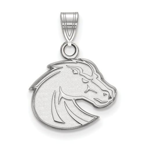 Boise State University Bronco Pendant 1/2in 14k White Gold