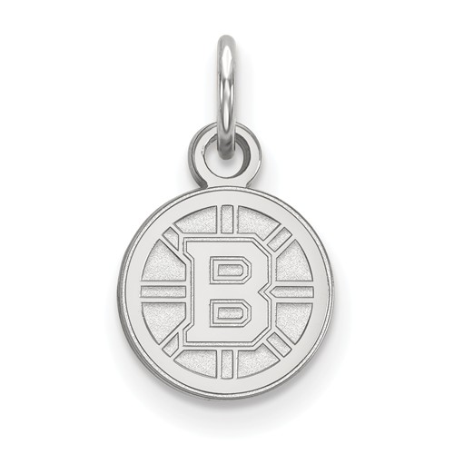 10k White Gold 3/8in Boston Bruins Logo Charm