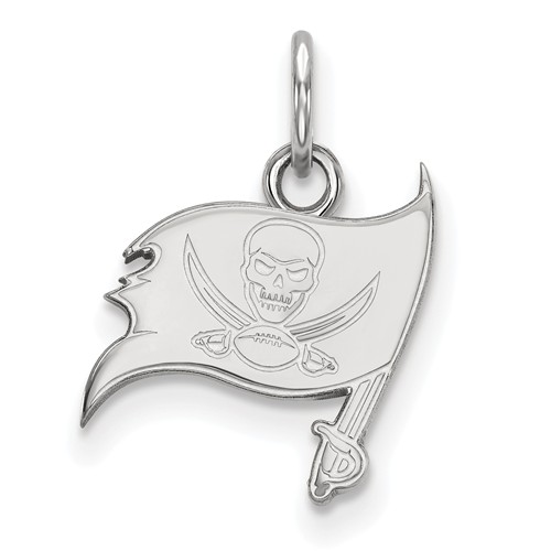 10k White Gold 1/2in Tampa Bay Buccaneers Logo Charm