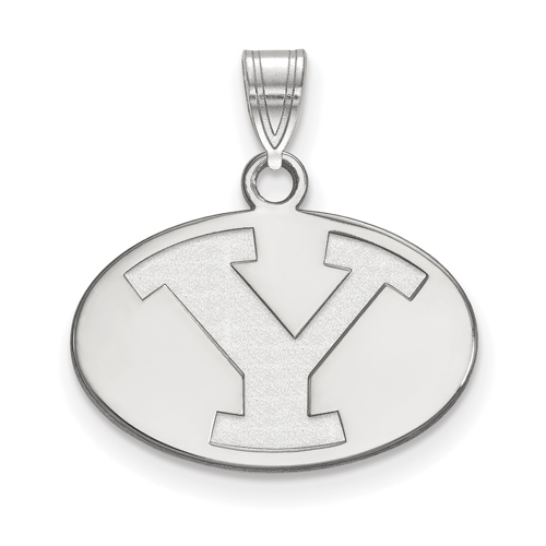Brigham Young University Oval Pendant 1/2in Sterling Silver