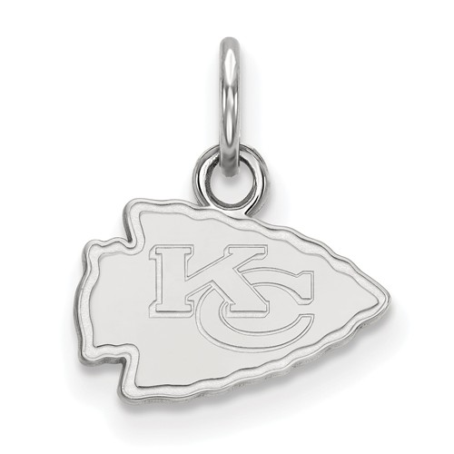 14k White Gold 3/8in Kansas City Chiefs Logo Charm