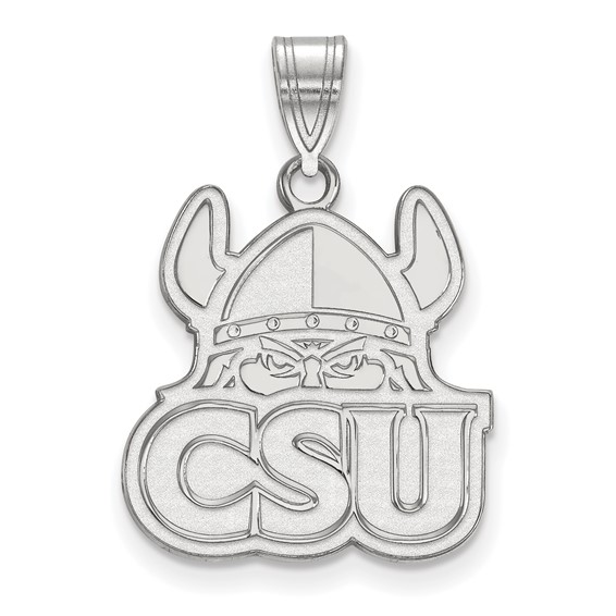 Sterling Silver Cleveland State University Vikings Pendant 3/4in