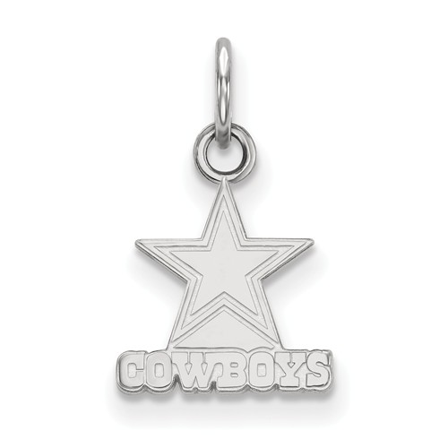 10k White Gold 3/8in Dallas Cowboys Logo Charm