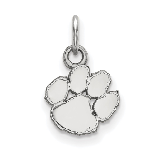 Sterling Silver 3/8in Clemson University Paw Pendant