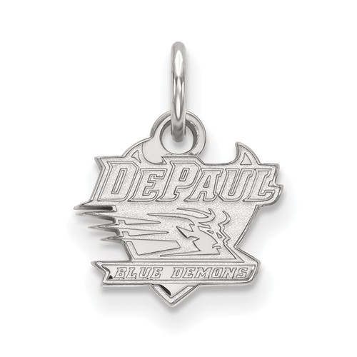 DePaul University Logo Charm 3/8in 10k White Gold