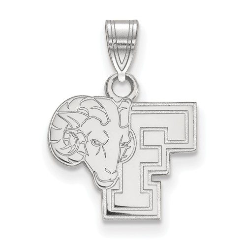 14k White Gold Fordham University Rams Pendant 1/2in