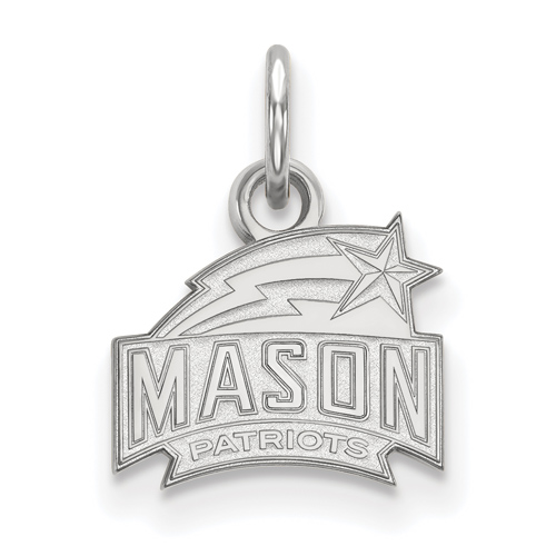 10k White Gold 3/8in George Mason University Logo Charm