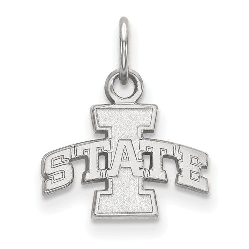 Iowa State University Logo Charm 3/8in 10k White Gold