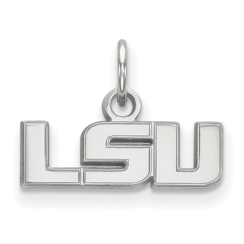 10kt White Gold 1/4in Louisiana State University LSU Pendant