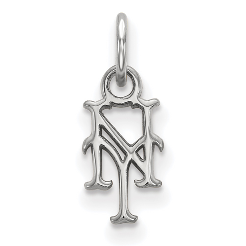 10kt White Gold 3/8in New York Mets NY Pendant