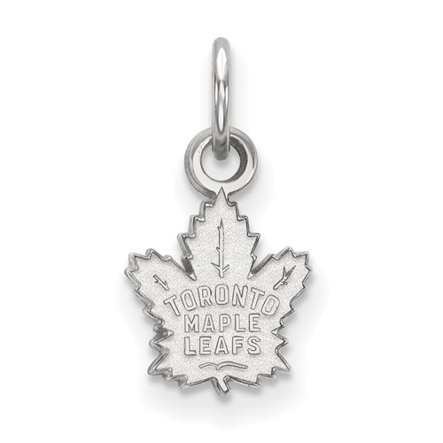 14k White Gold 3/8in Toronto Maple Leafs Logo Charm