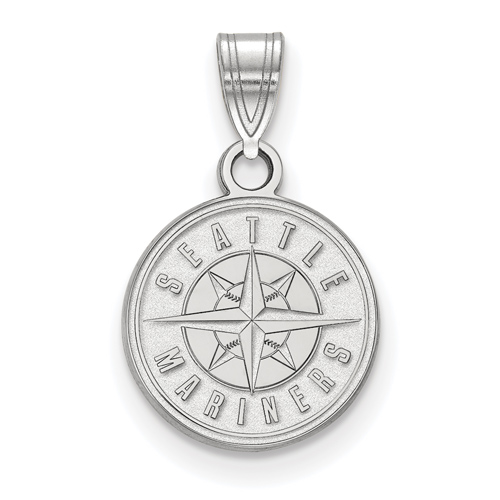 Sterling Silver 1/2in Seattle Mariners Round Logo Pendant