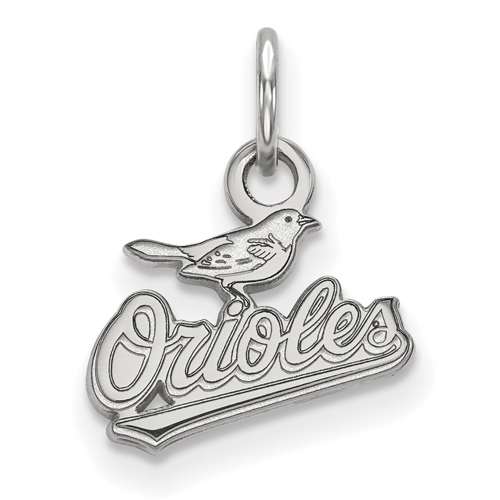 14k White Gold 3/8in Baltimore Orioles Pendant
