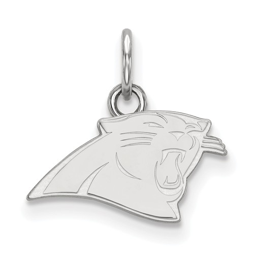 14k White Gold 3/8in Carolina Panthers Logo Charm