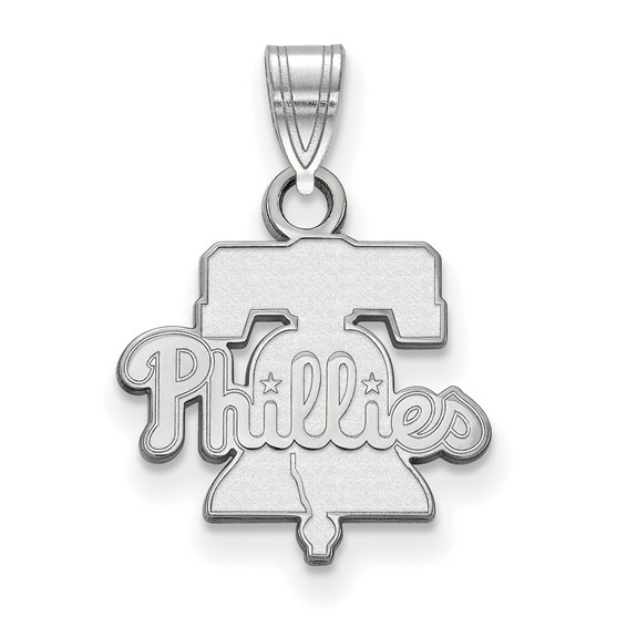 14kt White Gold 1/2in Philadelphia Phillies Bell Pendant