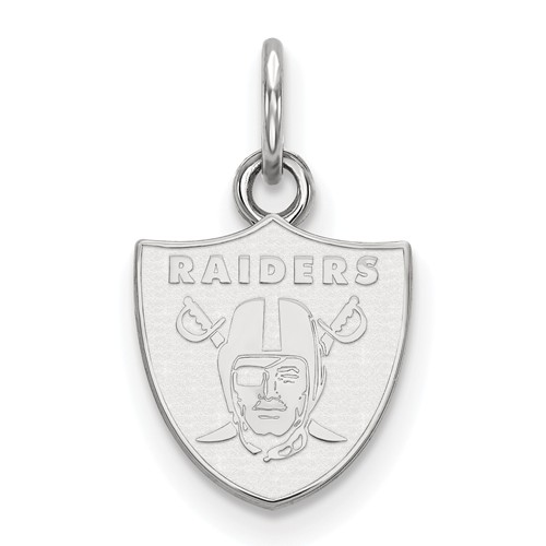 14k White Gold 1/2in Oakland Raiders Logo Charm