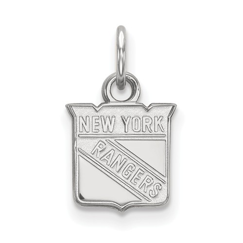 New York Rangers Charm 3/8in 14k White Gold