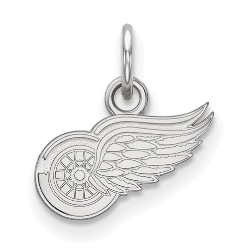 10k White Gold 3/8in Detroit Red Wings Logo Charm