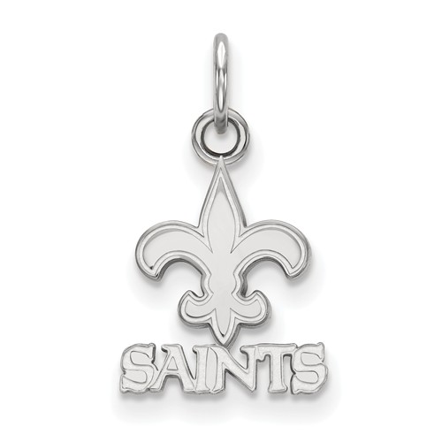 14k White Gold 1/2in New Orleans Saints Logo Charm