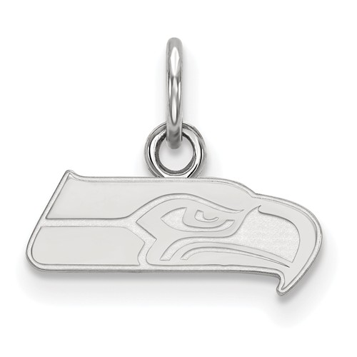 14k White Gold 1/2in Seattle Seahawks Logo Charm