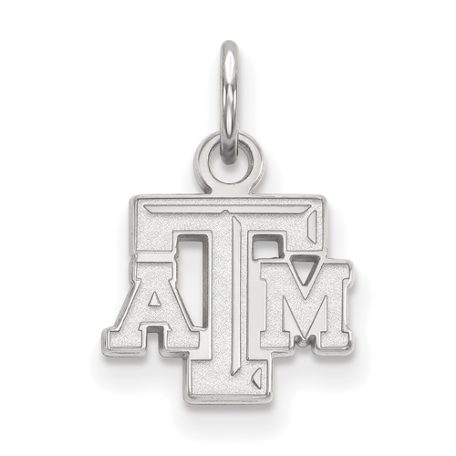 Sterling Silver 3/8in Texas A&M University Beveled Pendant