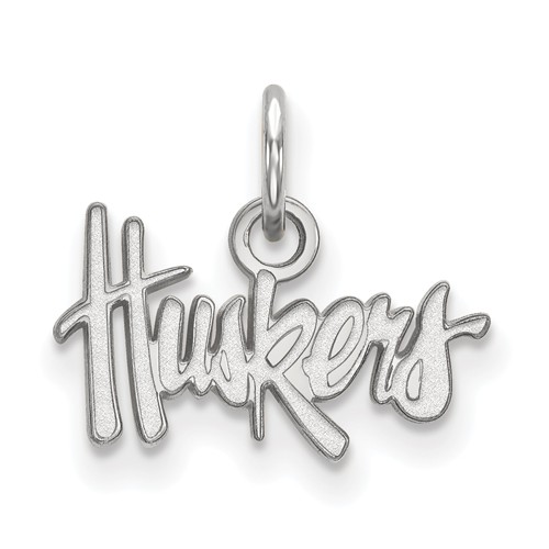Sterling Silver 3/8in University of Nebraska Huskers Pendant