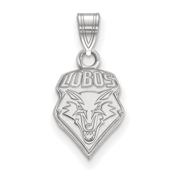Sterling Silver University of New Mexico Lobos Logo Pendant 1/2in