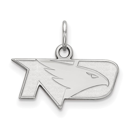 Sterling Silver University of North Dakota Fighting Hawk Logo Pendant 3/8in