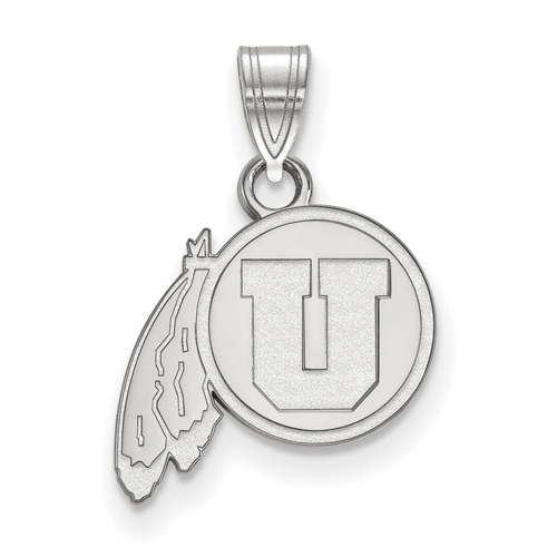 University of Utah Logo Pendant 1/2in 10k White Gold