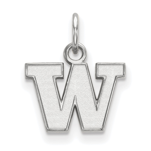 14kt White Gold 3/8in University of Washington W Pendant