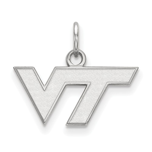 Sterling Silver Virginia Tech VT Charm 3/8in