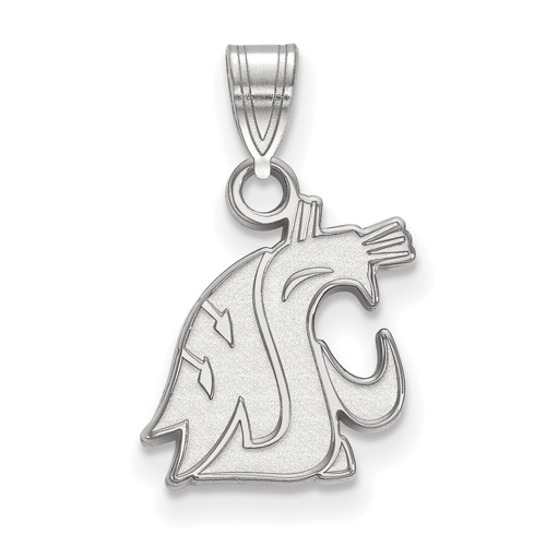 10kt White Gold 1/2in Washington State University Logo Pendant