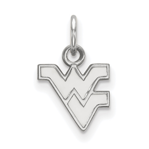 10kt White Gold 3/8in West Virginia University WV Pendant