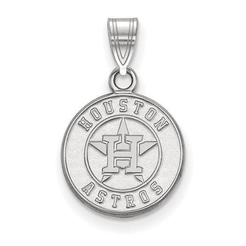 Sterling Silver 1/2in Houston Astros Round Pendant