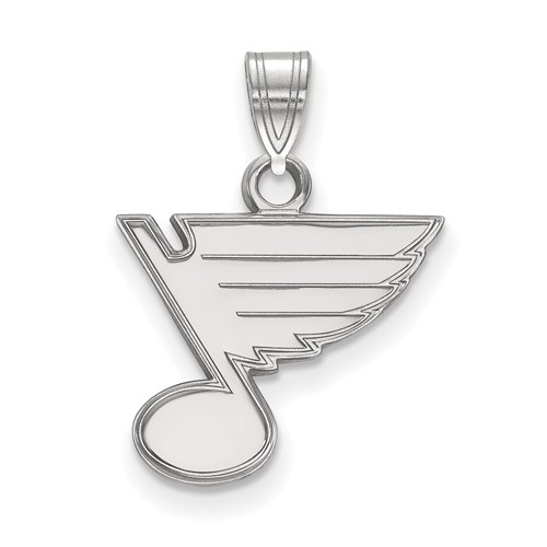 10k White Gold 1/2in St. Louis Blues Pendant